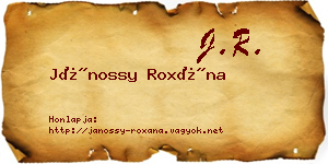 Jánossy Roxána névjegykártya